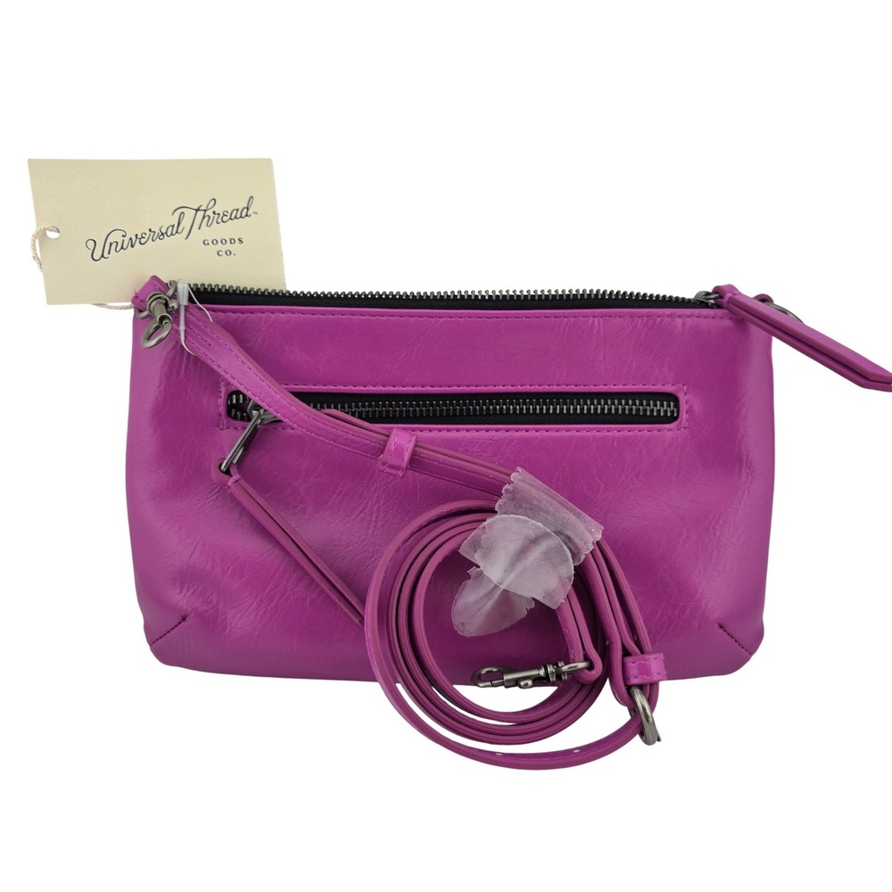 Universal Thread Goods Co. Bright Pink Faux Leather Crossbody Bag NWT